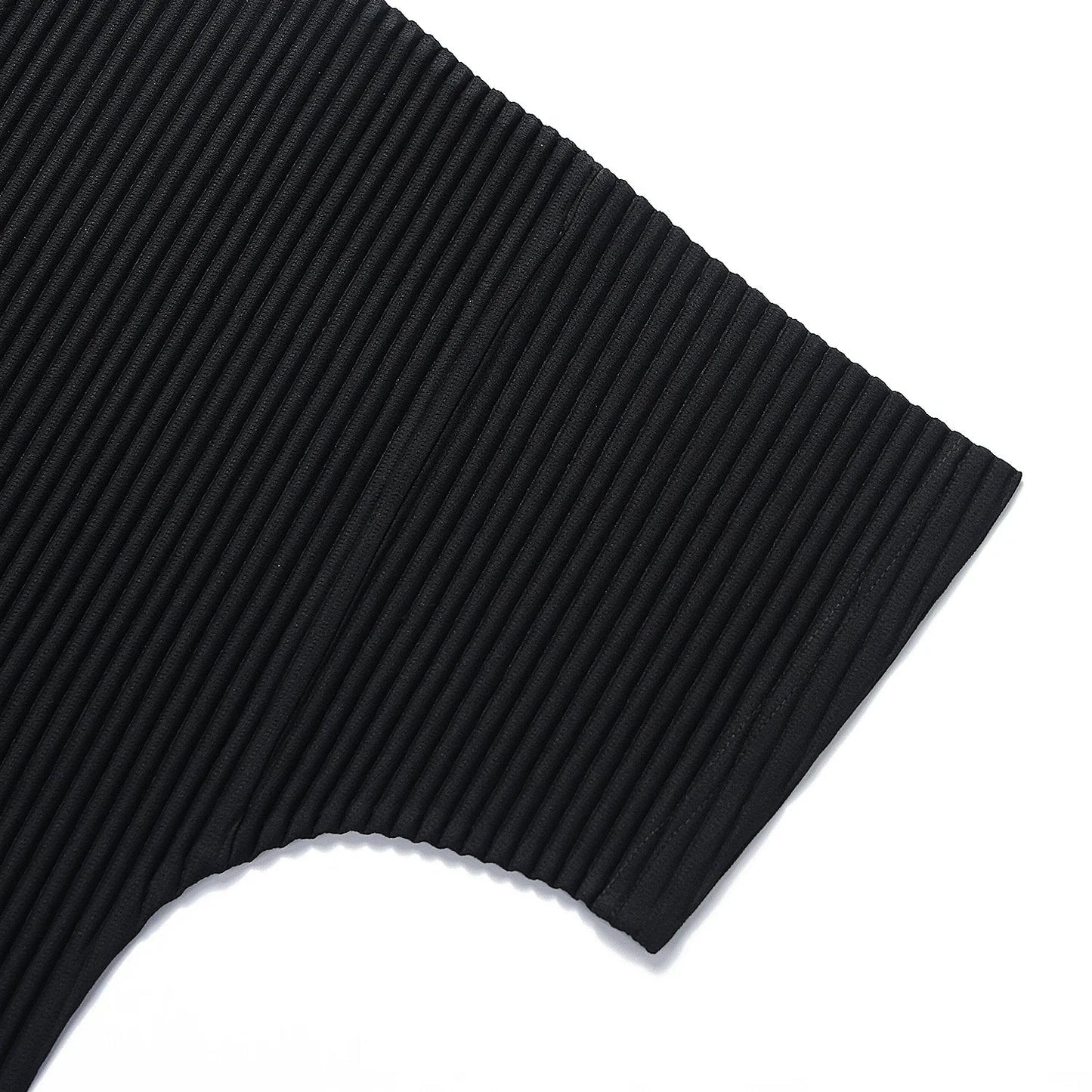 Miyake Shirt Thin Breathable Short Sleeve Round Neck T Shirt Summer Solid Sports Top Miyake Pleated Men