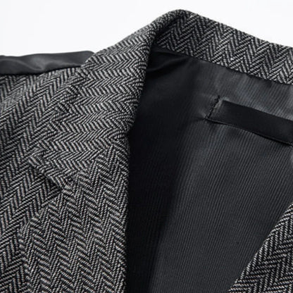 Men Vest Drak Gray Herringbone Single Button Waistcoat For Wedding Birthday Banquet Party Business Work Daily Men Suit Vest