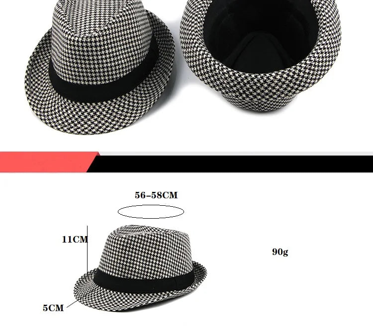 Spring Summer New Middle Aged Men's Top Hat Fashion Knitted Jazz Gentleman Black Chapeay Fedoras Bucket Hat Caps