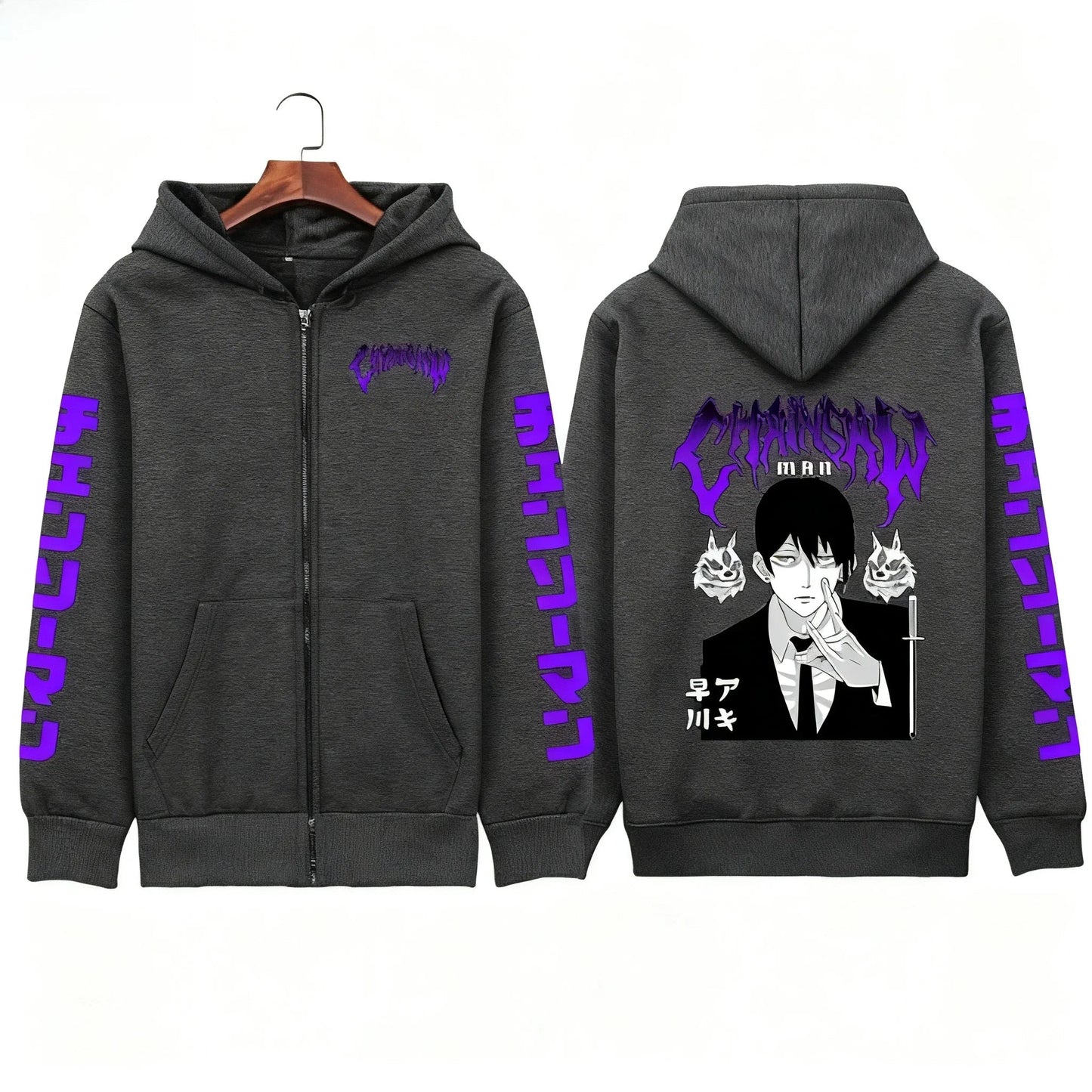 Chainsaw Man Men's Zipper Coat Hoodie Sweater Long-sleeved Jacket Aki Hayakawa Anime Spring And Autumn Top Winter
