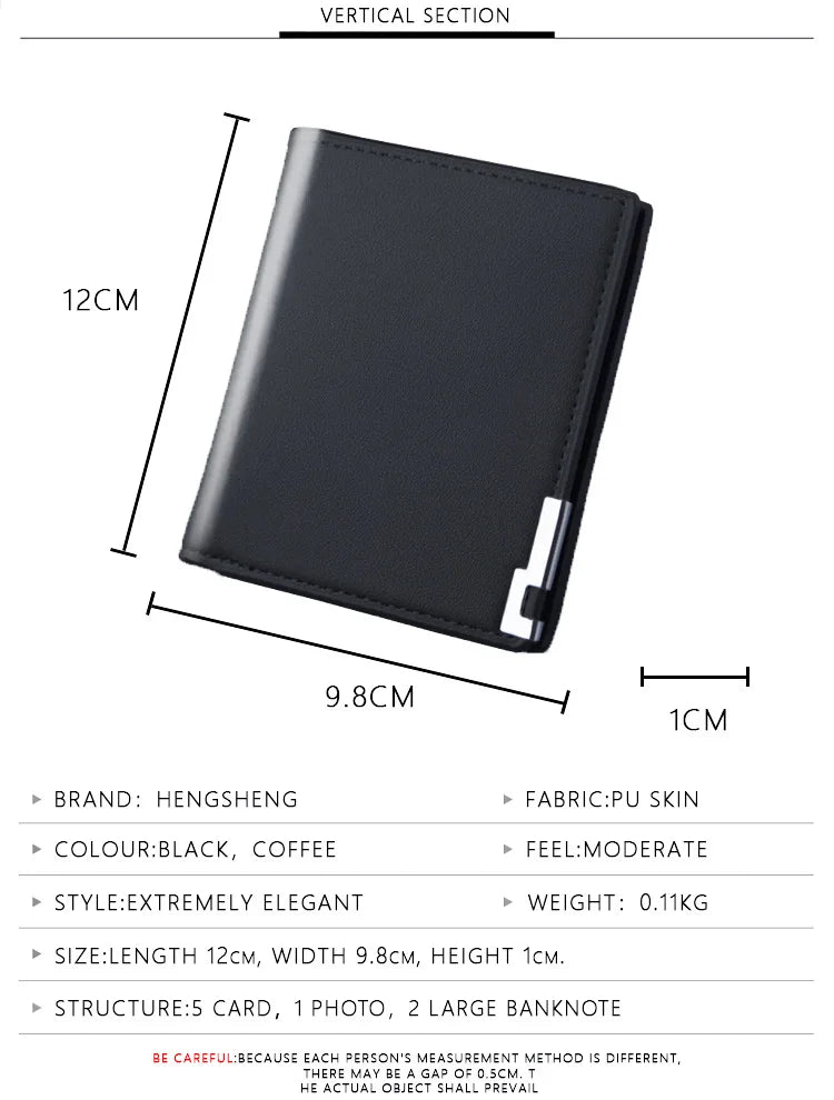 Short Men Wallets Card Holder Photo Holder Slim Male Print Wallet High Quality PU Leather Money Bag New Kpop Small Men's Purse