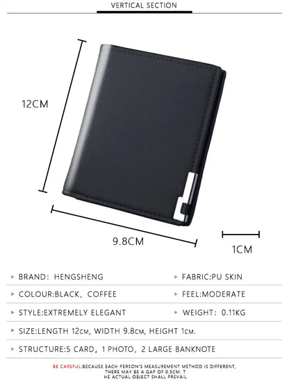 Short Men Wallets Card Holder Photo Holder Slim Male Print Wallet High Quality PU Leather Money Bag New Kpop Small Men's Purse