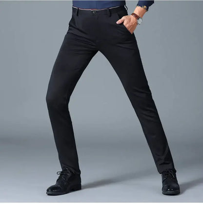 Black Suit Pants for Men Spring and Autumn Stretchy and Non-Ironing Office Trousers Slim Fit Formal Pants for Men Dress Pants