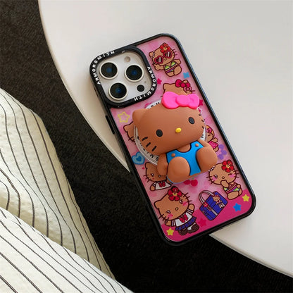 Y2K Hello Kitty Cute Cartoon Magnetic Phone Case For IPhone 12 13 14 15 16 17 Pro Max Protective Cover with Stand Fundas