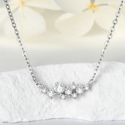 Moissanite Diamond Necklace Ring 925 Sterling Silver Cluster Pendant Jewelry Set For Women Laides Engagement Rings Gift