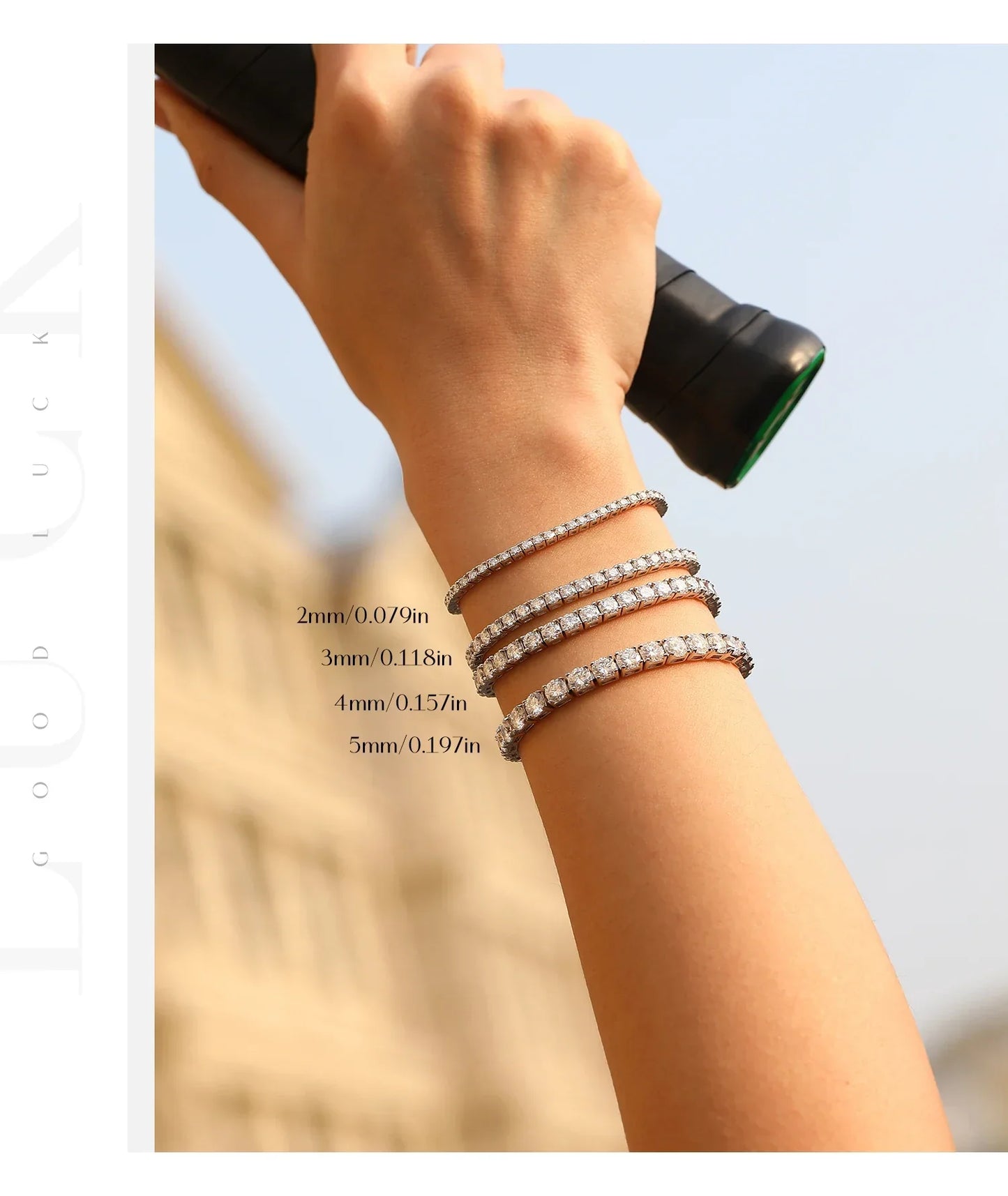 D VVS1 Moissanite Tennis Bracelet 925 Sterling Silver Single Row Classic with Box Bracelets for Women Man Fine Jewelry