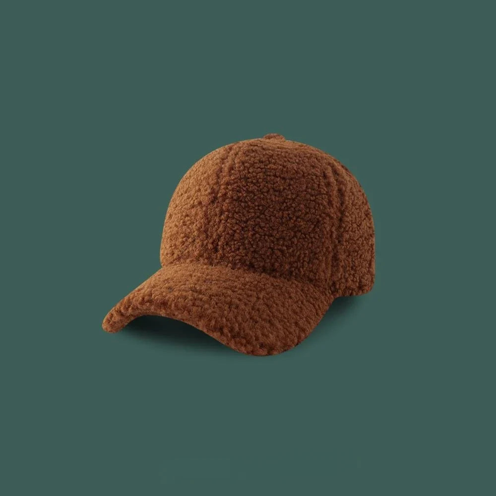 Artificial Lamb Wool Baseball Cap Women Winter Warm Hat Men Outdoor Sports Travels Baseball Hats Autumn Spring Hats