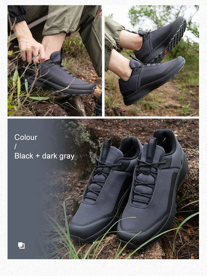 Men Hiking Shoes Litchi Leather High Quality Male Trekking Climbing Sneakers Non-slip Luxury Designer Outdoor Shoe