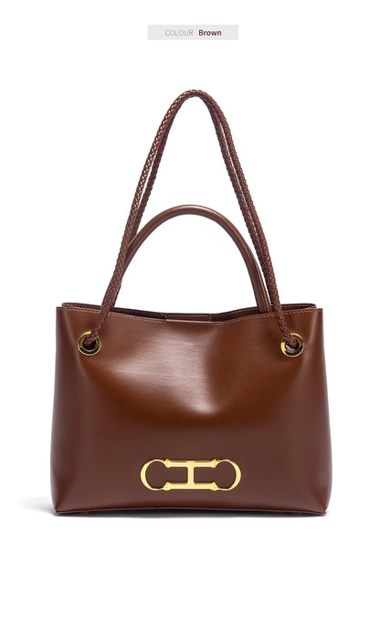 Fashion Classic Business Commuter Large Capacity Solid Color Women's New 2025 Shoulder Bag Luxury Design Women's Handbag