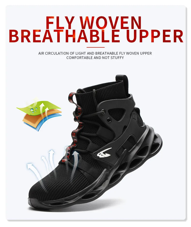 Construction Work Shoes Slip Resistant Lightweight Breathable Sneakers for Men Protection Safety Shoes Work Hiker Boots