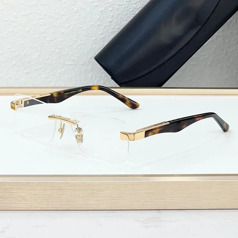Luxury Business Style Sunglasses for Men Women Germany Brand High Quality Alloy Acetate Square Designer for Prescription Eyeware
