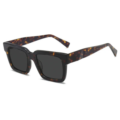 High Quality Thick Framed Acetate Fiber Myopia Sunglasses for Men and Women Luxury Square Design Driving and Fishing Sun Glasses
