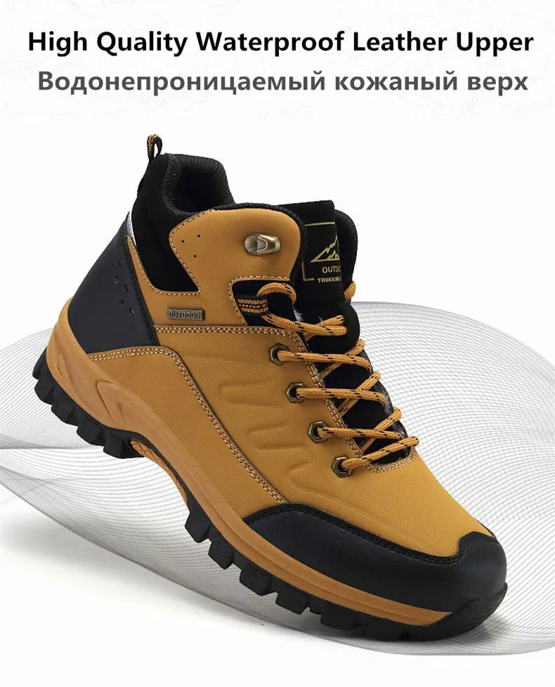 New Winter Men Boots Fur Warm Snow Boots Men Winter Boots Work Shoes Men waterproof Ankle Boots Outdoor Men's Sneakers Footwear