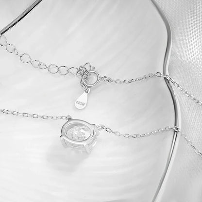 14K Plated 1-3CT Moissanite Necklaces Pendant Women Girls Birthday Gift Chain Lab Diamond Jewelry 925 Sterling Silver GRA
