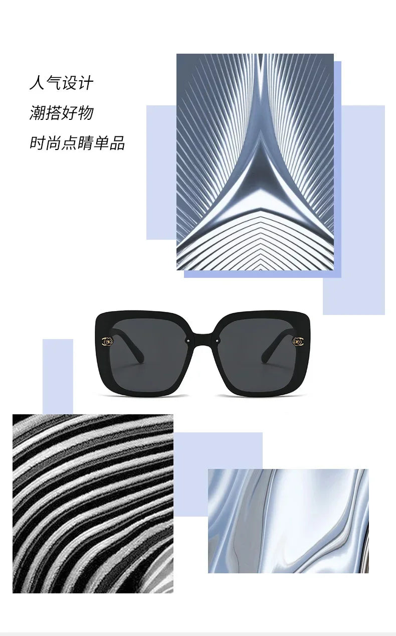 New Polarized Sun Glasses Women's High Sense Large Frame Versatile Sunglasses Street Shot Glasses Tide Light Luxury Sunglass