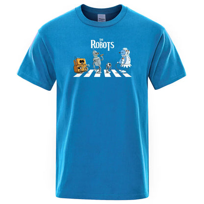 Hot Summer Cotton Men T Shirt Creative droids Printed T-Shirt robot shirt Boy Novelty Men's Short sleeve Tshirt Fashion Tops