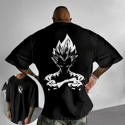 Dragon Ball Summer Men's T-Shirt Japanese Anime Vegeta Autumn Inside Boy Children Parent-Child Personality Trend Short Sleeve