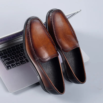 Italian Men's Formal Shoes Luxury Genuine Leather Handmade Black Wedding Soical Suit Buckle 2023 Summer New Oxford Dress Loafers