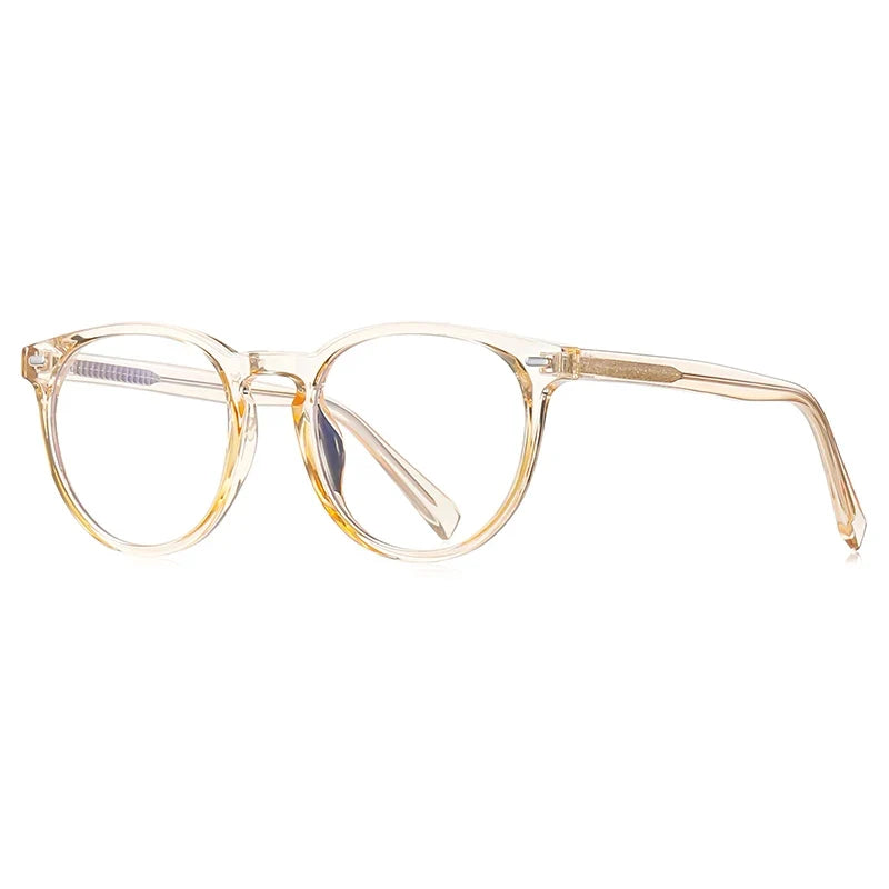 Unisex Retro Round Myopia Prescription Reading Glasses Women Anti Blue Light Blocking Optical Eyeglasses Frame Men PFD2117