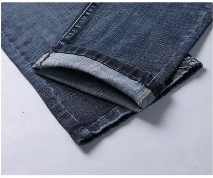 2026 New Style Business Men's Jeans Casual Straight Stretch Fashion Classic Blue Black Work Pant Denim Trousers Male Clothing