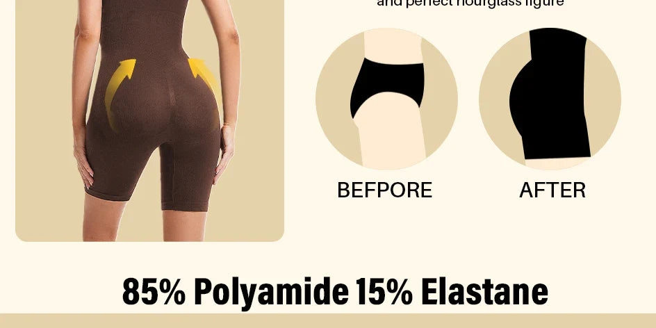 Seamless Bodysuit Compression Open Crotch Shapewear Women Push Up Corset Slimming Butt Lifter Full Body Shaper Slimmer