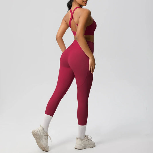 Yoga Suit Sports Set Womens Sportswear Sports women's yoga bra  Tummy Control Slimming Booty Leggings Women's tracksuit