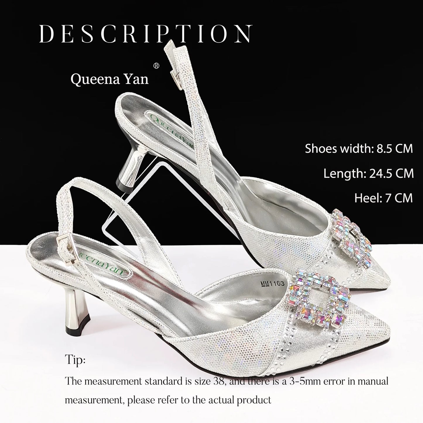 Spot Goods!Festive Elegance: Queena Yan High Quality Women's Pumps Fashion Design For African Wedding Party Ladies Shoes