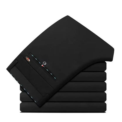 Black Suit Pants for Men Spring and Autumn Stretchy and Non-Ironing Office Trousers Slim Fit Formal Pants for Men Dress Pants