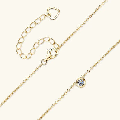 3mm Moissanite Diamond Round Pendant Necklaces for Women 925 Sterling Silver Chains Wedding Fine Jewelry Gift Collares
