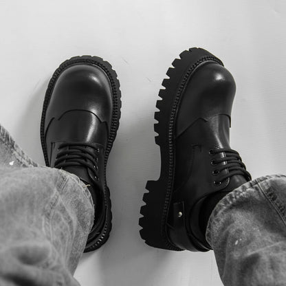 British Style Brogue Men's Oxford Shoes Thick-soled Casual Shoes Comfortable Male Business Shoes Lace-up Formal Dress Footwear
