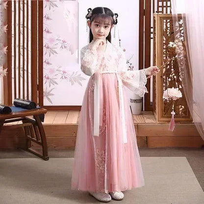 Summer Party Costume Girl Dresses Vintage Kids Clothes Vestido Casual Baby Chinese Hanfu Cosplay Children Princess Girls Dress