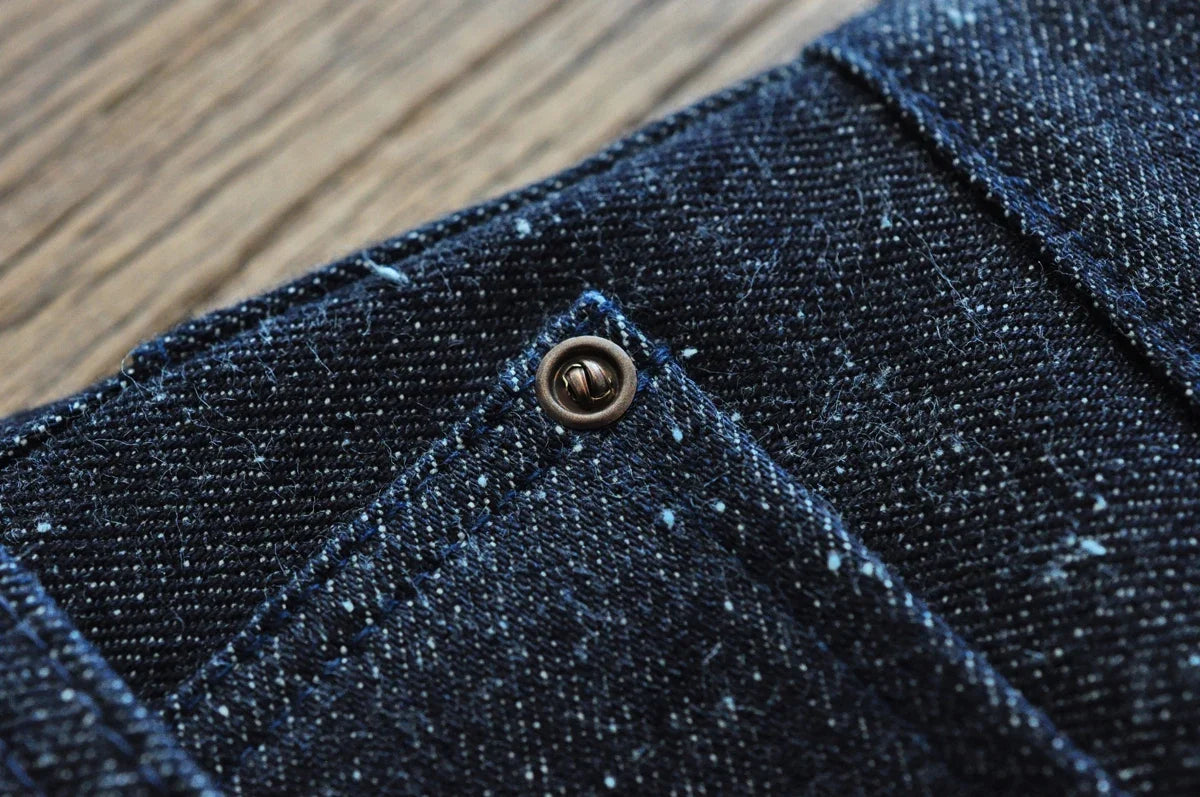 Men Jeans Sanforized Selvedge Raw Denim Denim Jeans for Men Linum Silver Button Cotton Wide Leg Loos Fit
