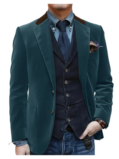Vintage Red Velvet Suit Blazer For Men Elegant Casual Sports Jacket Man Jackets Mens Clothing Men's Male Coats