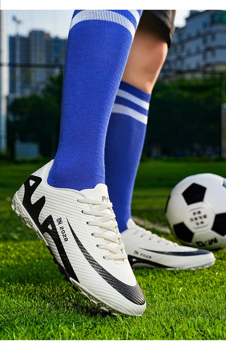 Professional FG/TF Soccer Cleats Men Football Boots Long Spike Grass Match Breathable Lightweight Comfortable Training Sneakers