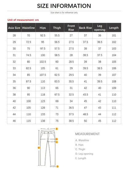Plus Size 42 44 46 Men's Fashion Casual Jeans Classic Business Straight Elasticity Denim Pants Spring Autumn Trousers Male Brand