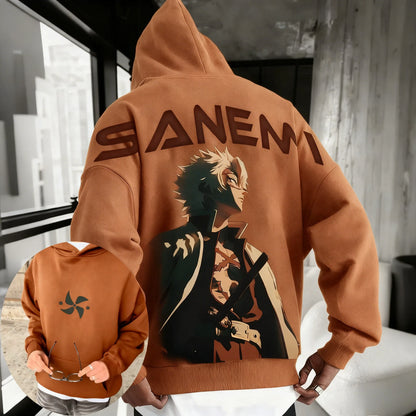 Demon Slayer: Kimetsu no Yaiba Men Hoodie Sweatshirt Sanemi Shinazugawa Anime Spring Autumn Boy Long-sleeved Parent-child Outfit