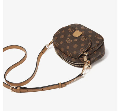 Women Small Shoulder Bag Fashion Monogram PVC Lady Crossbody Handbag with Adjustable Strap