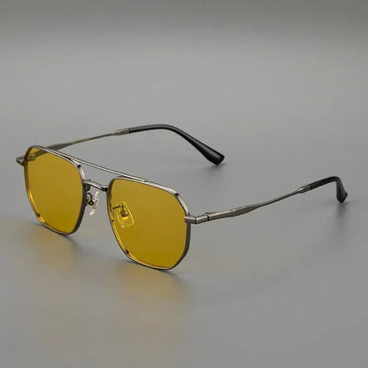 Top Quality Pure Titanium Pilot Polarized Sunglasses Men Outdoor Driving Night Vision Shades Anti-Glare Fishing UV400