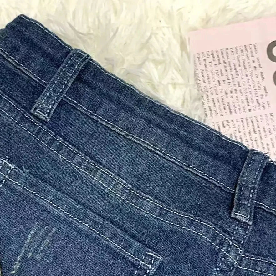New 2025 Denim Shorts Women Skinny Distressed Vintage Girls American Style Sexy Short Jean Woman