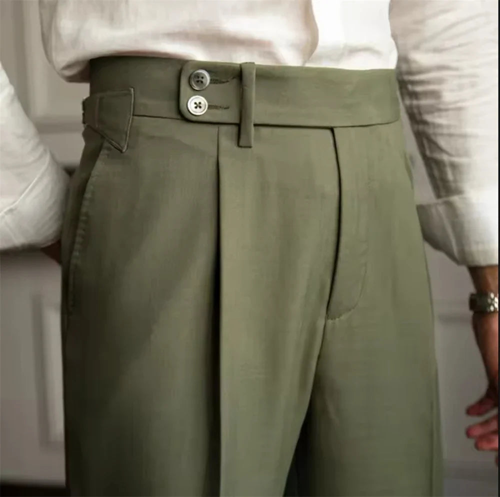 Leisure Men's Pants Suit Slim Fit Trousers Formal Waistline For Wedding Party Business Suit Pants Spring Summer Office