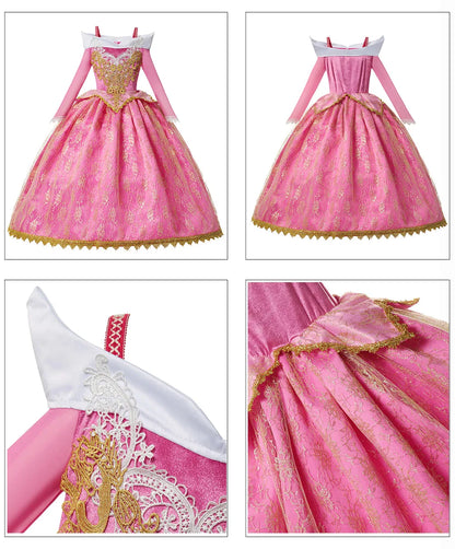 Girls Sleeping Beauty Aurora Cosplay Princess Dress Kids Rapunzel Frozen Elsa Cinderella Costume Party Clothing 2-10Years