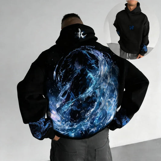 Demon Slayer Men's Hoodie Sweatshirt Giyu Tomioka Anime Spring Autumn Winter Boy Harajuku Long-sleeved Parent-child Outfit