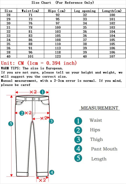 Winter Classic Business Men's Fleece Warm Jeans Straight Stretch Casual Thicken Denim Trousers Washed Fashion Velvet Male Pants