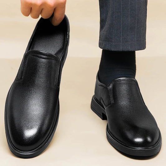 Classic Men's Genuine Leather Loafers Slip-On Flats Business Formal Dress Shoes for Wedding Party Casual Shoes Driving Footwear