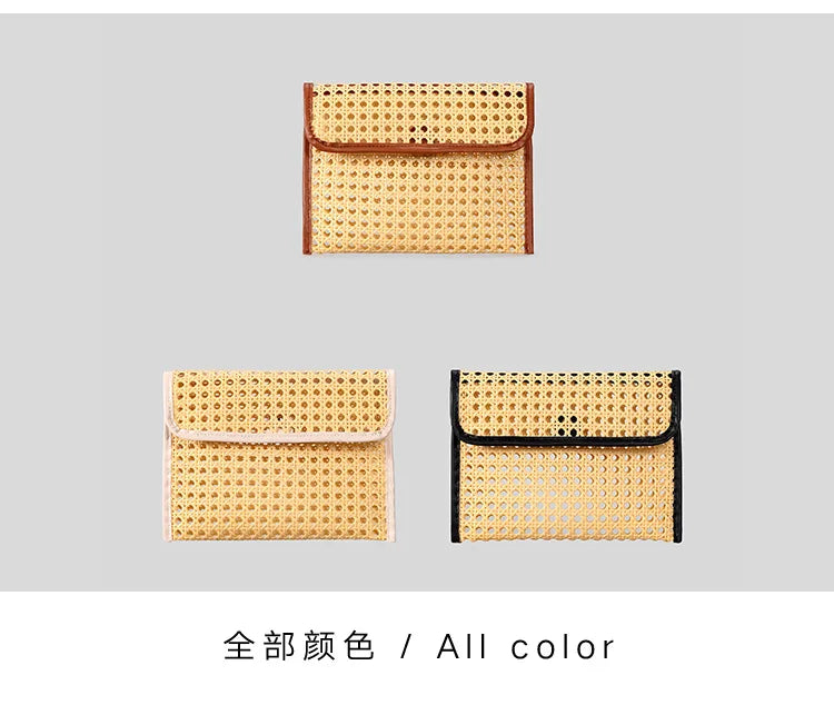 Fashion Imation Rattan Hollow Clutch Bag for Women Woven Shoulder Crossbody Bags Casual Summer Beach Bag 2025