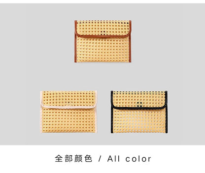Fashion Imation Rattan Hollow Clutch Bag for Women Woven Shoulder Crossbody Bags Casual Summer Beach Bag 2025