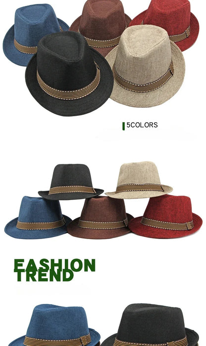 Middle-aged and Elderly MenHats Retro Jazz Hats Fashion Beach Hats Sun Visor Hat Women in Summer.