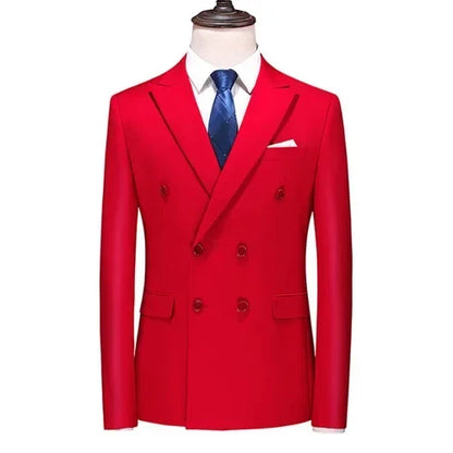 2025 Brand Fashion Men Double Breasted Tuxedo Business Suit/Male Slim Fit  Korean Casual Clothing/Men's Casual Jacket Blazers