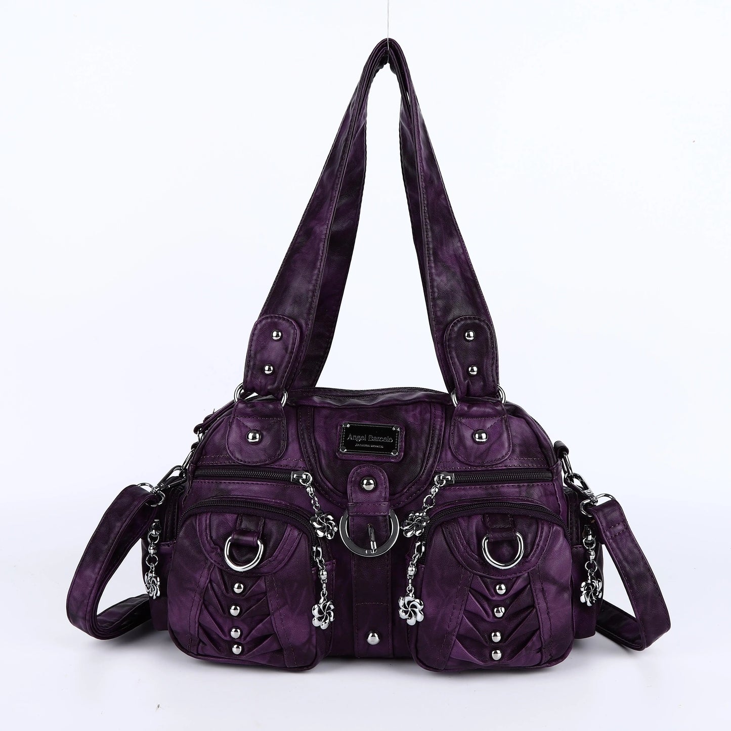 Women Handbags Fashion Satchel Top-handle Handbag PU Shoulder Bag 10.6"x8.3" Dumpling Pack Multi-pockets Shoulder Bags