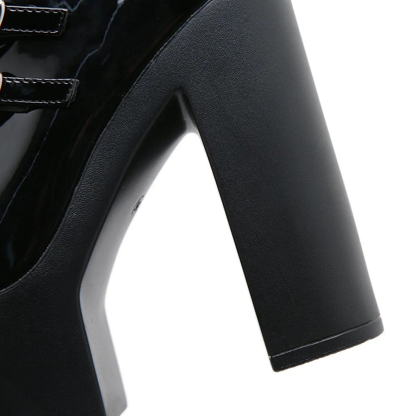 Block Heels Pumps for Women Fashion Multi Buckle Strap Heart Design Dress Shoes Side Zipper High Heels Mary Jane Shoes